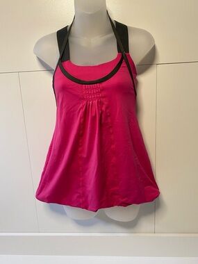 lululemon athletica Hot Pink Tank with Charcoal Trim